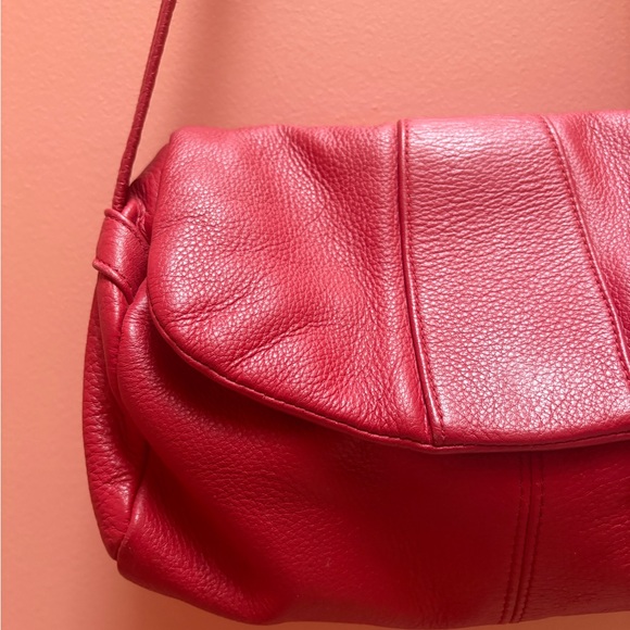 Red Pebbled Leather Crossbody Bag - Picture 5 of 9
